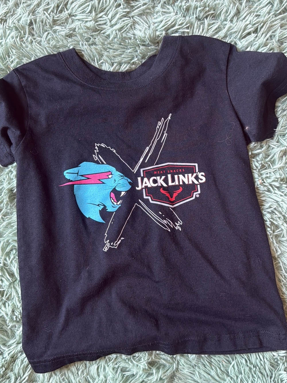 Mr Beast x Jack Links Black Graphic Tee for Kids
